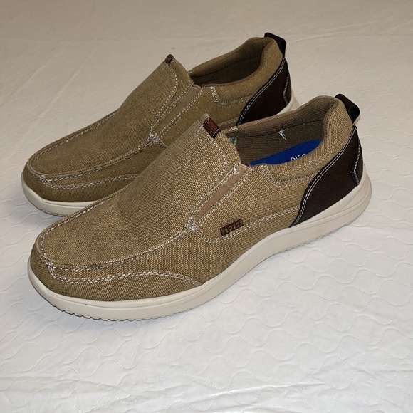 Nunn Bush Conway Canvas Moc Toe Slip On shoe khaki main image 4